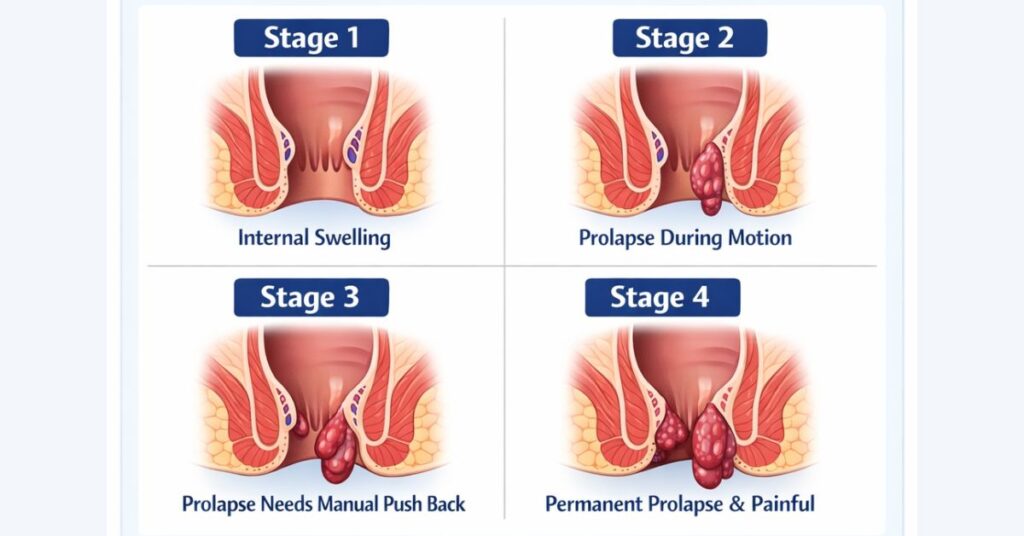 Piles stages explained symptoms and treatment in Indore